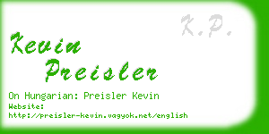 kevin preisler business card